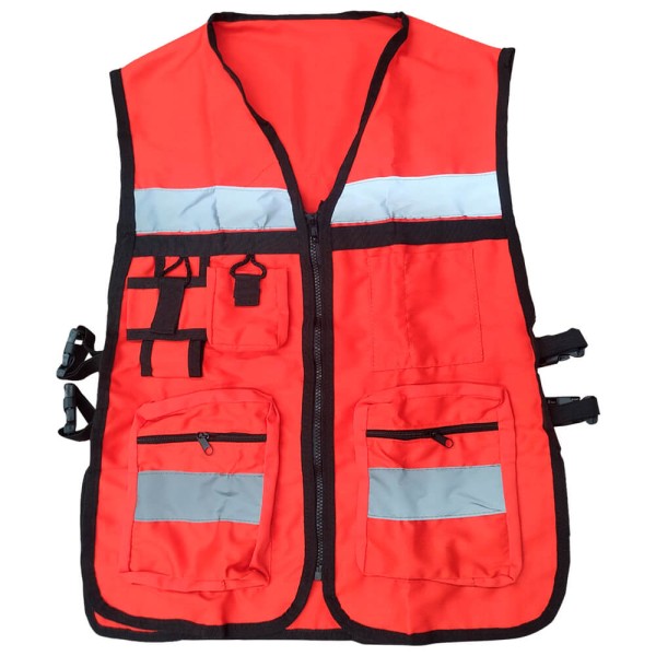Chaleco Brigadista Naranja Reflejante con Bolsa