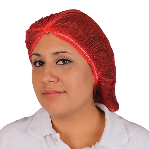 Cofia Plisada Roja Desechable (100 piezas)